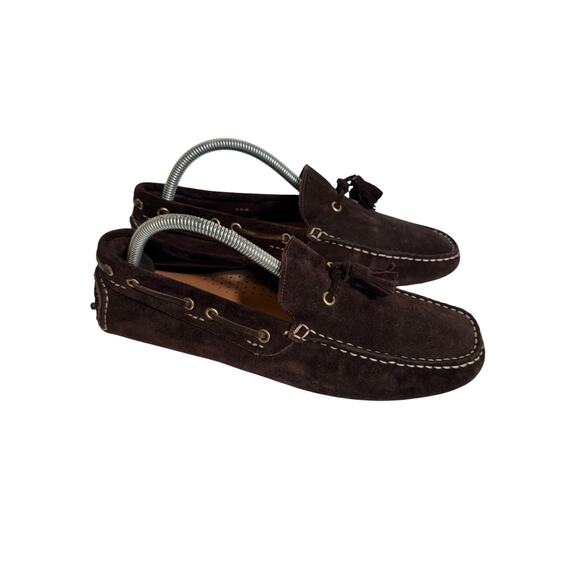 Henderson Baracco Italian Suede Driving Loafers Slip On Shoes Brown Size 42 - Picture 1 of 7
